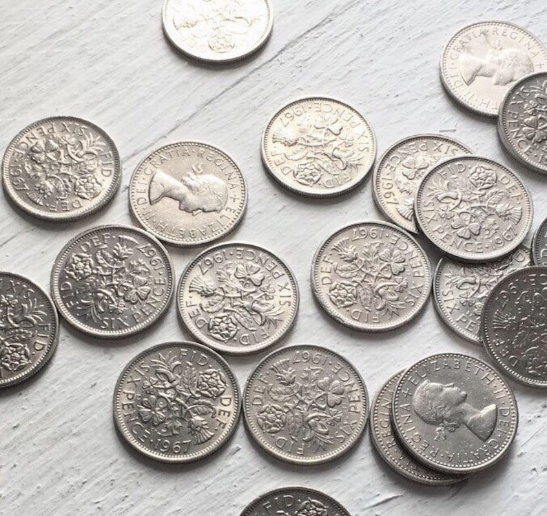 Lucky Sixpence Bracelet Coin Jewelry Wedding Anniversary Gift for Mother 1953-1967 Silver Coin Charm Wife