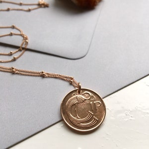 Irish Coin Necklace, Rose Gold Gift for Women, Irish Anniversary for Best Friend, Sister or Wife image 2