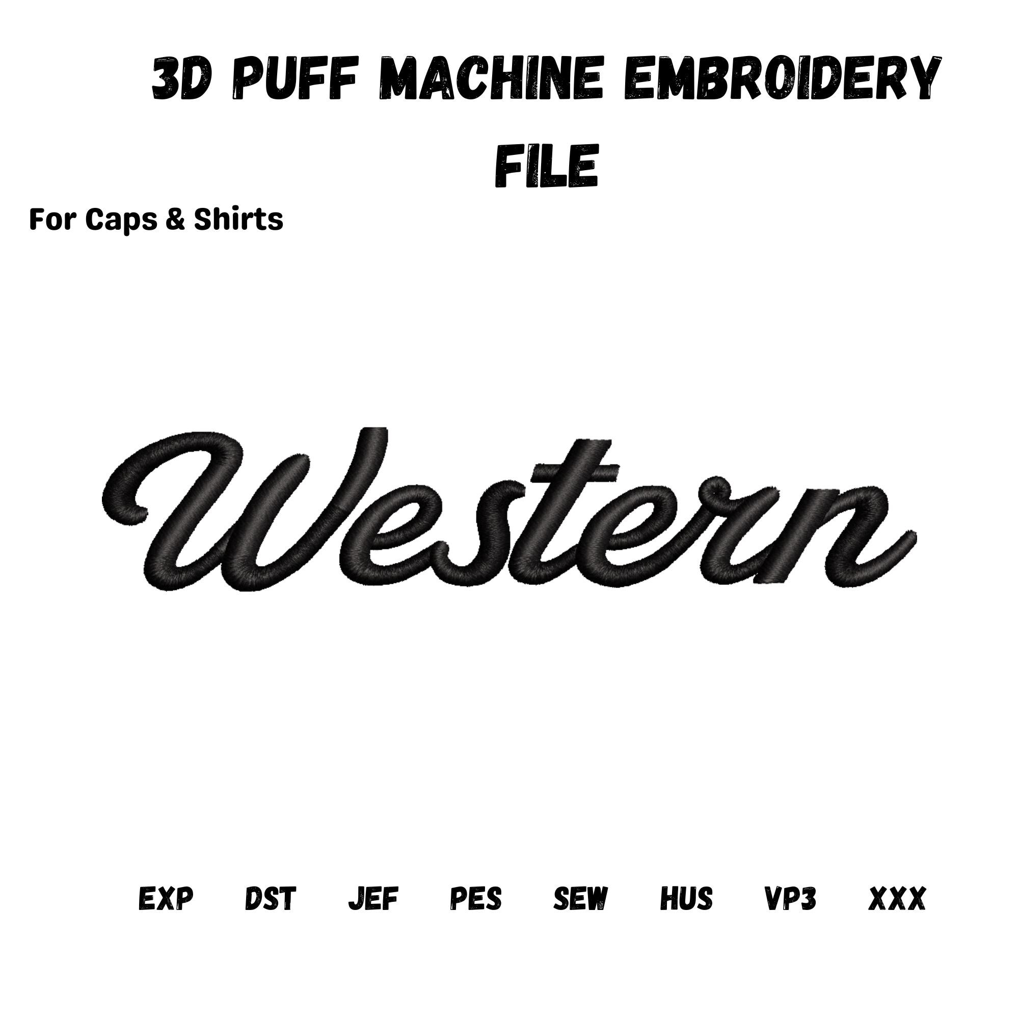 Verfi Western Script Western Script Embroidery Design | Hat, Cap, Rodeo Apparel (digital ...