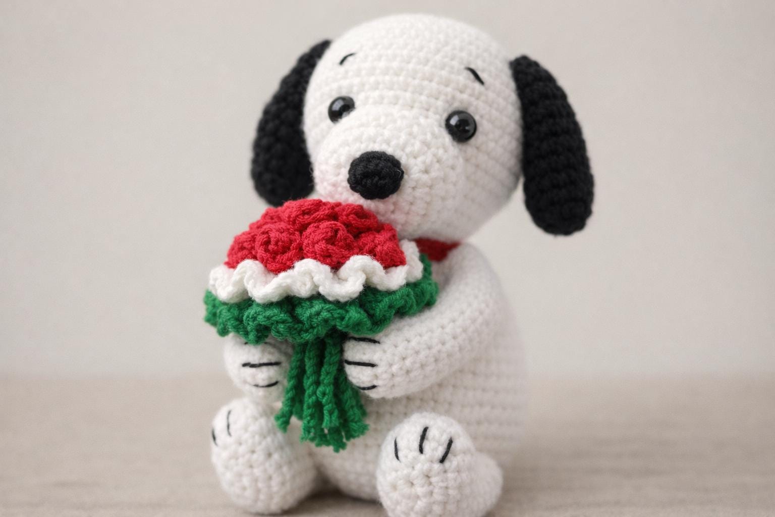Snoopy Holding a Bouquet Crochet Pattern
