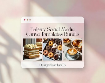 Paquete de plantillas de Canva para redes sociales de panadería (descarga digital)