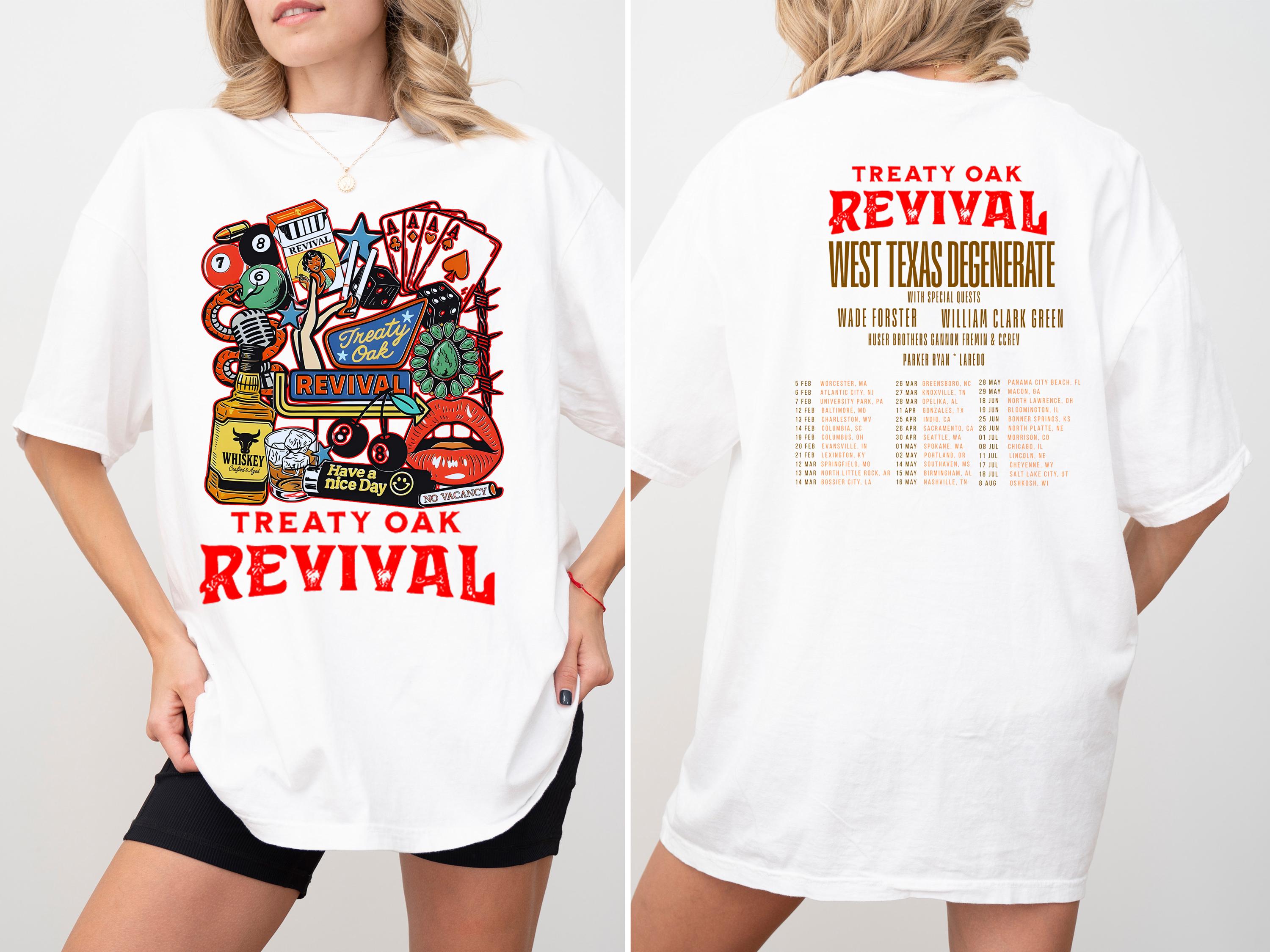 Discover Treaty Oak Revival Tour 2026 Back And Front Shirt, West Texas Degenerate Concert Tee