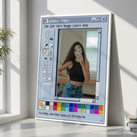 Ms Paint Mirror, Retro Windows Paint Inspired Mirror, Paint Mirror, Gift for Designers, Nostalgic Aesthetic Decor, Handmade Pixel Mirror