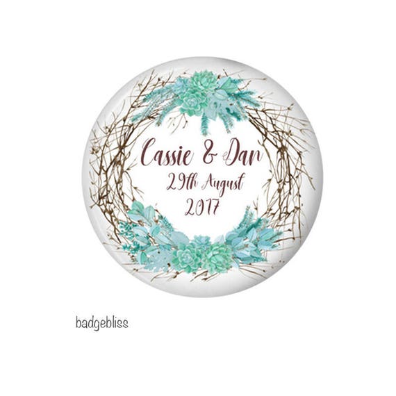 20 Fridge magnet wedding favour, Succulent floral wreath fridge magnet Il_570xn