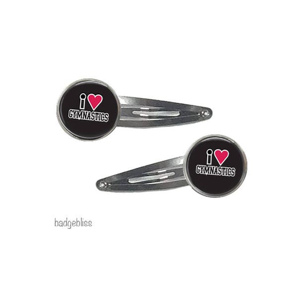 I Love Gymnastics snap hairclips Il_570xn