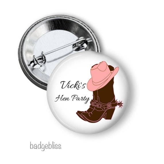Cowgirl hen's party pinback button badges Il_570xn