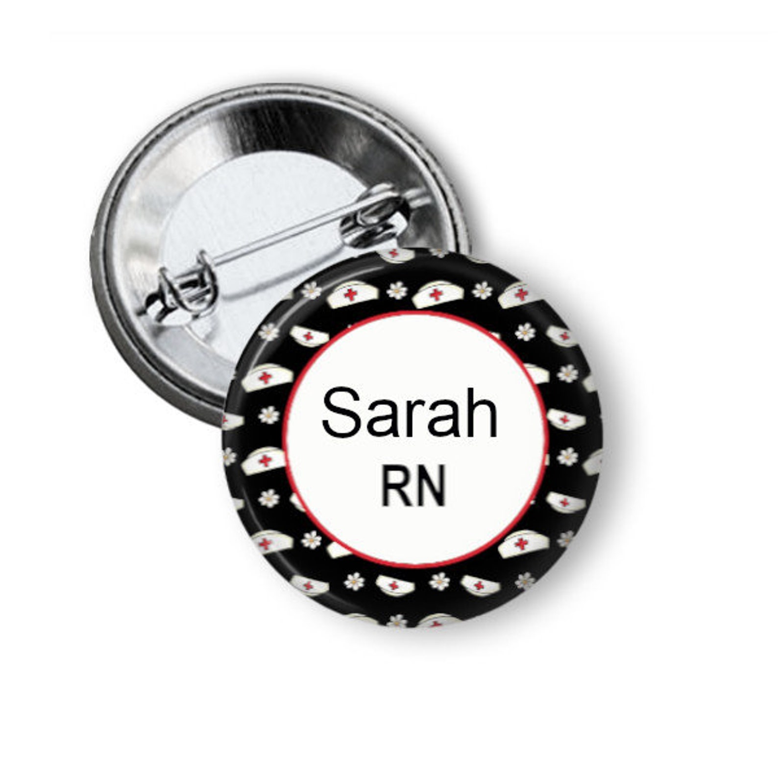 Nurse button badge Nurse name badge Etsy