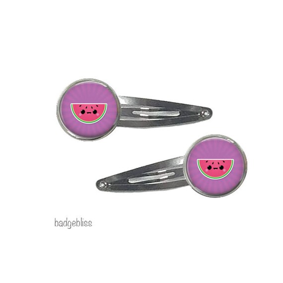 Kawaii watermelon snap hairclips Il_570xn