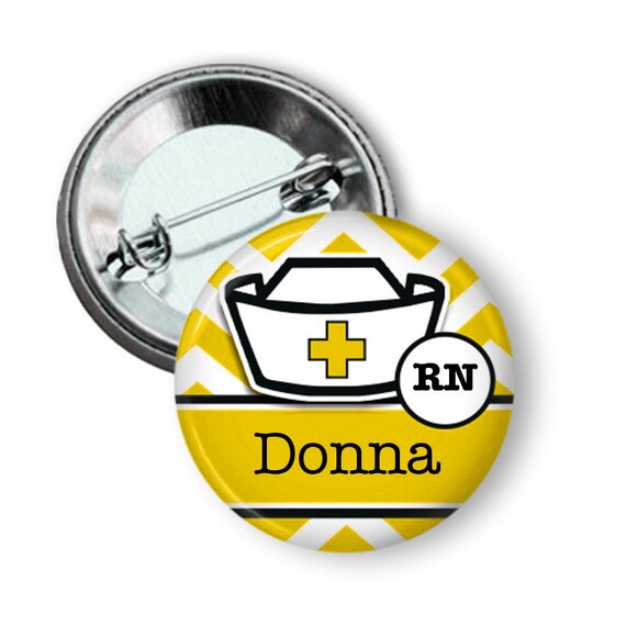 Name button badge Nurse name button badge Il_570xn