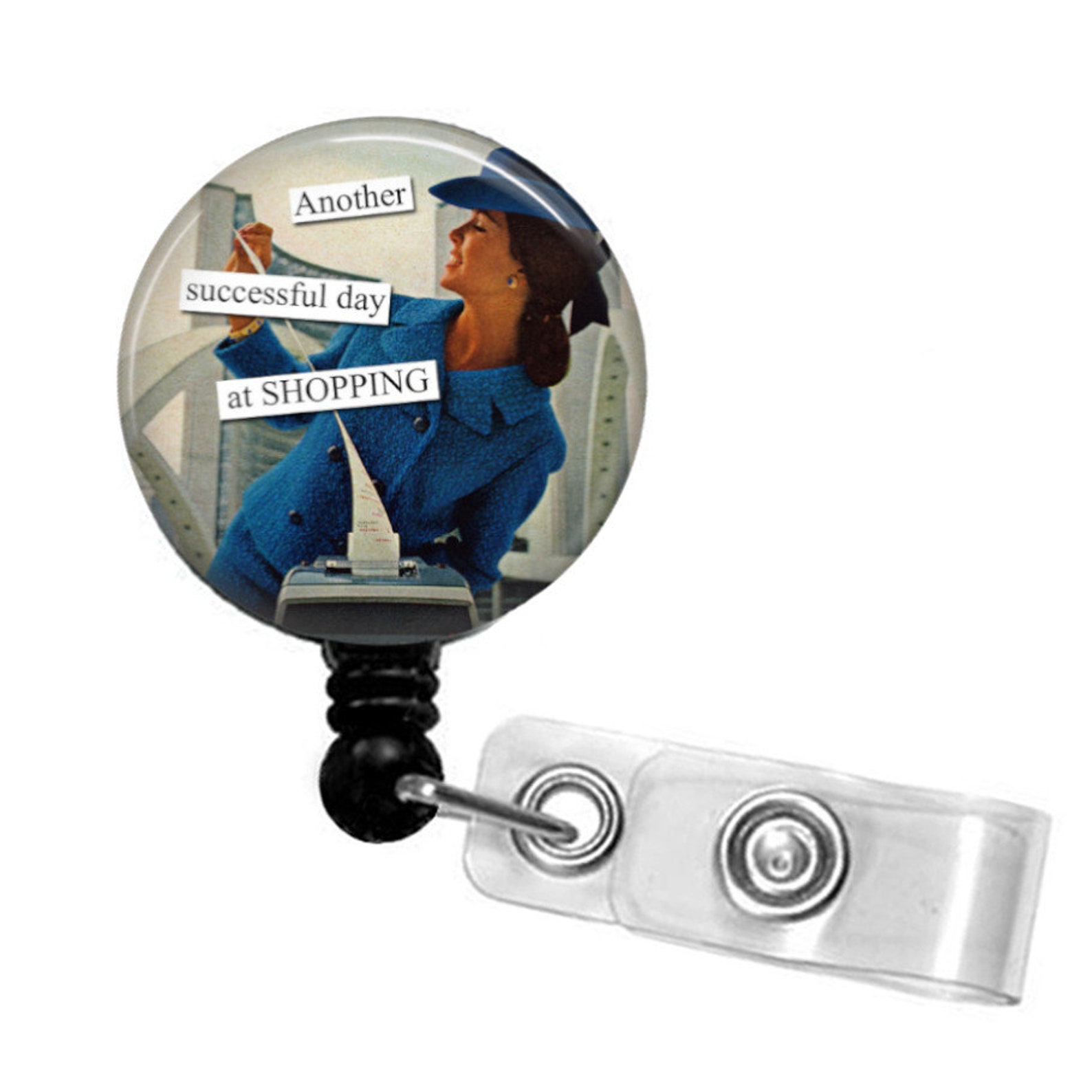Funny badge reel Shopping retractable Id badge reel Etsy