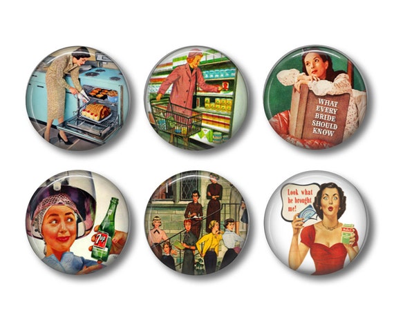 Ladies Retro fridge magnets Il_570xn