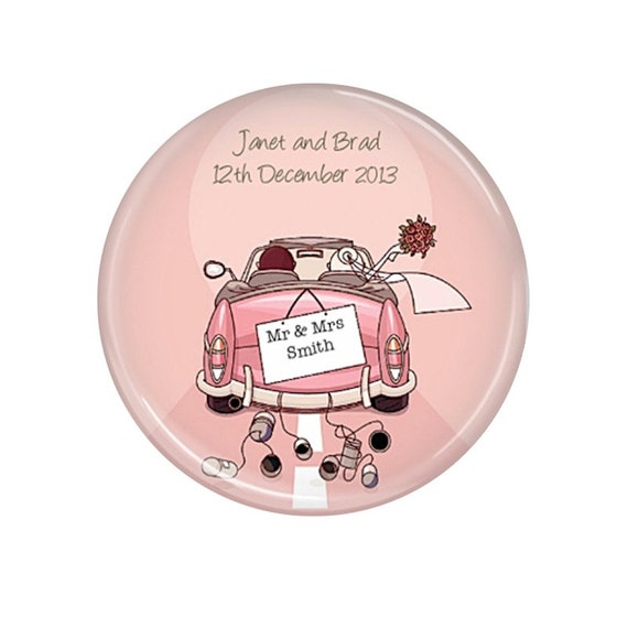 Wedding favor magnets, 20 Just Married Pink Car wedding magnet favors Il_570xn