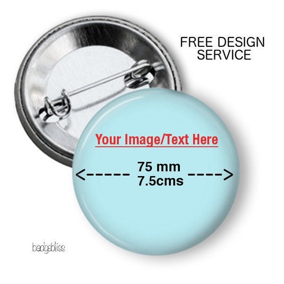 Custom pinback button badges, 7.5cm, advertise your business, 10 or 20 badge packs Il_570xn