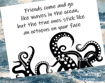 Stick To Your Face Like An Octopus Card, Printable PDF, Free Envelope Template