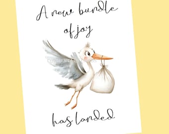Bundle Of Joy Card For New Baby, Printable PDF