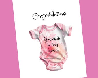You Made A Tiny Human Card For New Parents, Printable Download