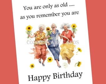 Only As Old As You Remember Card, Printable PDF Download