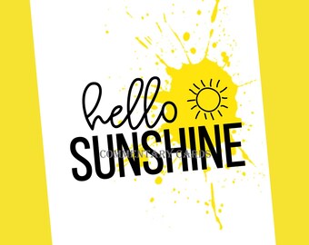 Hello Sunshine Card, Printable Card And Envelope