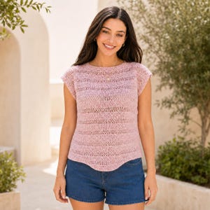 Modèle PDF facile de haut au crochet Alfresco | T-shirt d'été pour débutants