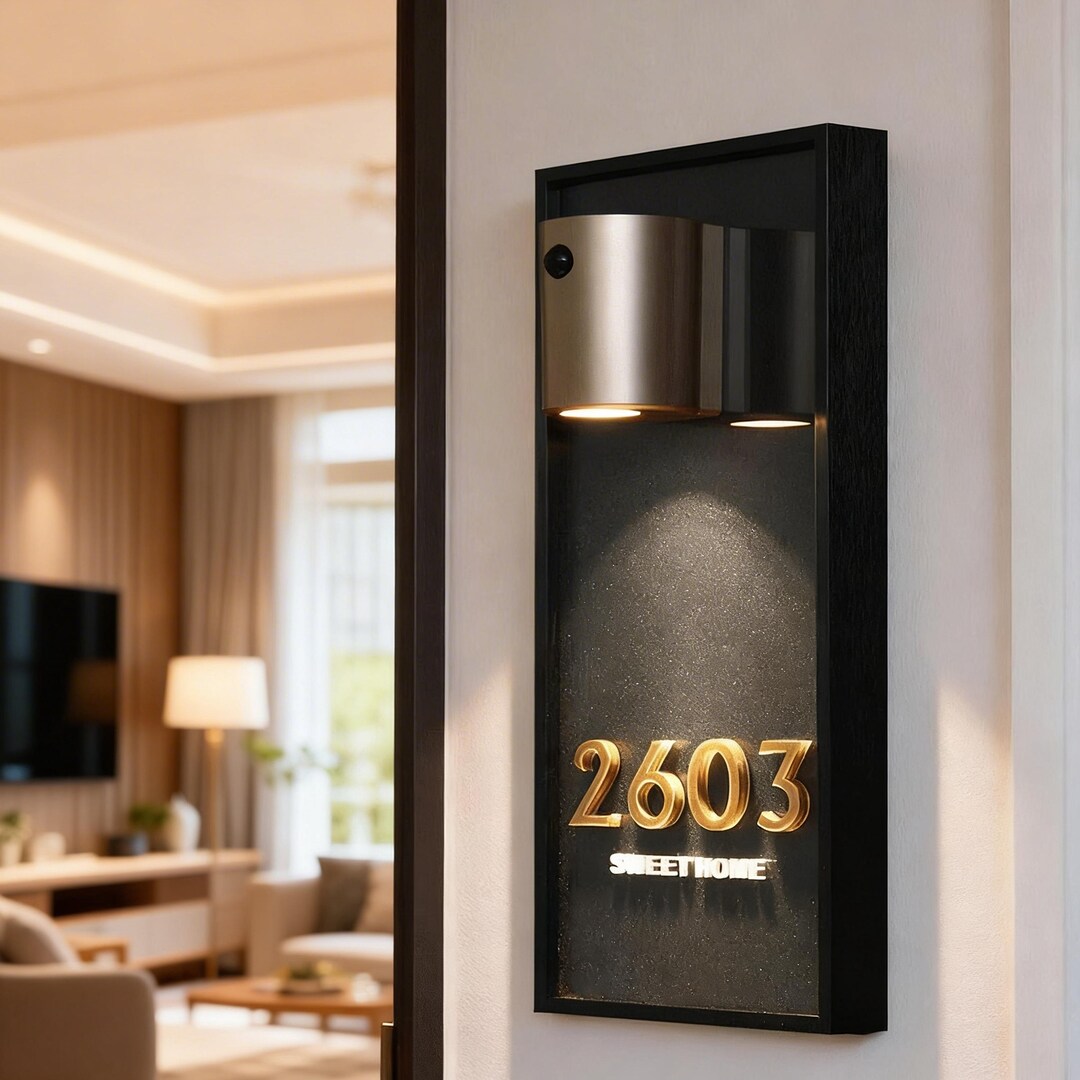 Personalized Minimalist Modern Door Sign, Custom Charging Illuminated ...