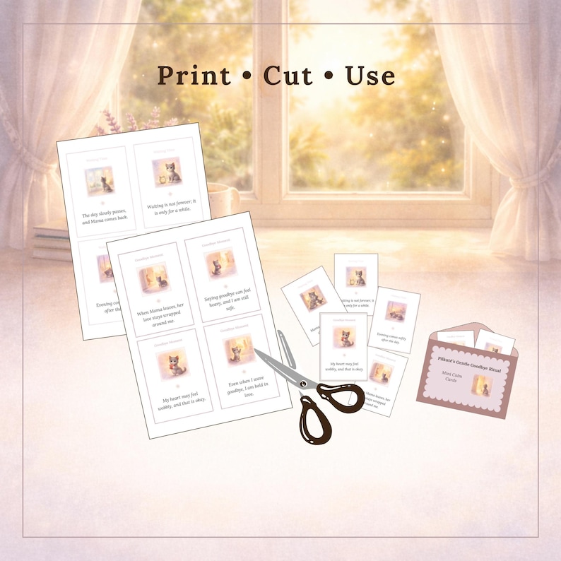 Separation Anxiety Calm Cards for Kids 3-5 – Printable Goodbye Ritual ...