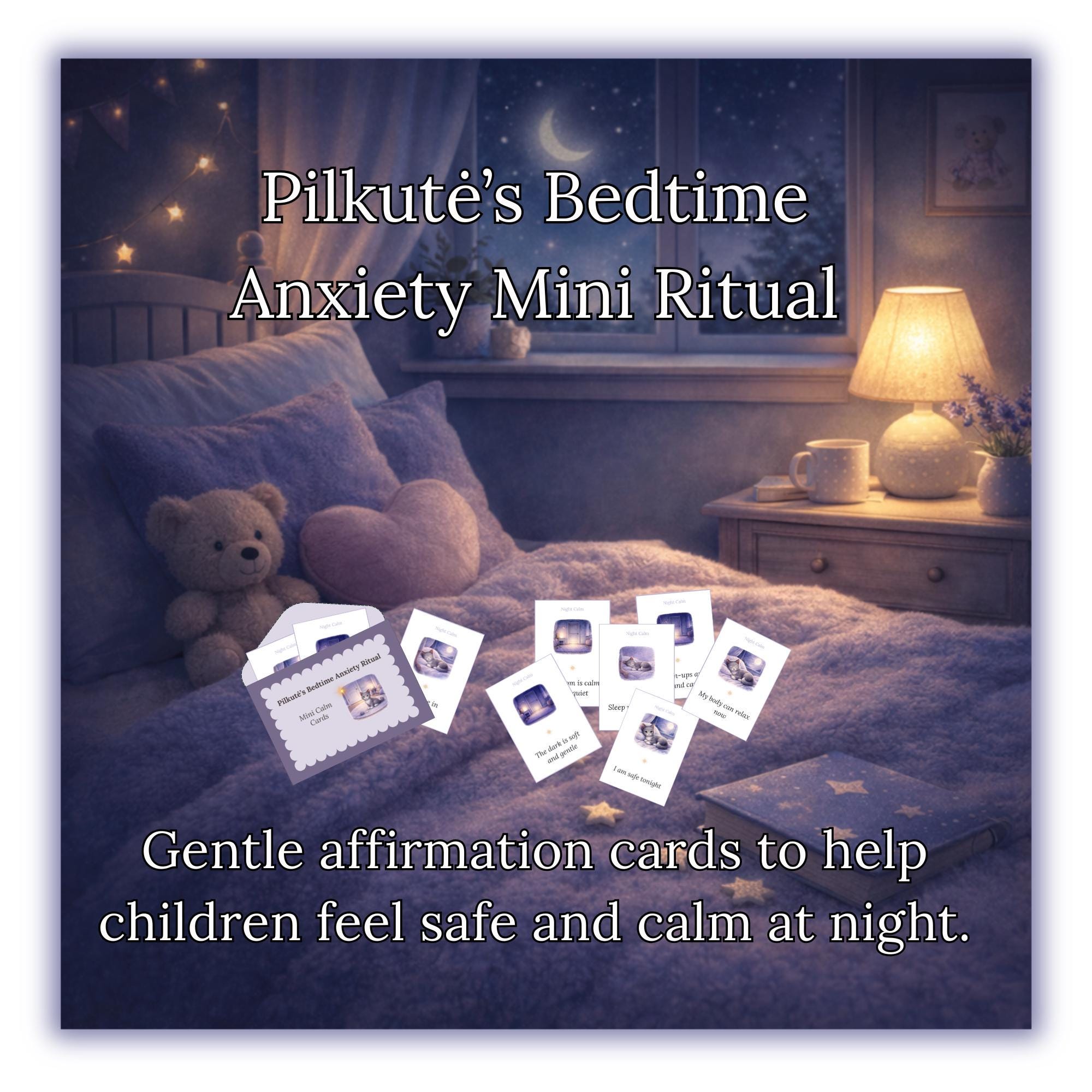 Night Calm Ritual Kids Bedtime Anxiety Affirmation Cards | Night Calm Ritual (digital ...