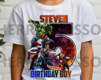 Personlig superhjälte-födelsedagströja, hjältetemafest DV91