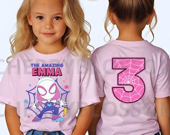 Geïnspireerd verjaardagsshirt Spidy, themafeest Spidy en vrienden, bijpassende familie-T-shirt, verjaardag peuter, jeugd-T-shirt, alle maten DV42