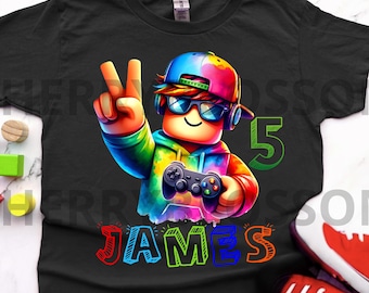 Camiseta personalizada de cumpleaños para gamers, camiseta de cumpleaños para gamers a la moda, camisetas familiares personalizadas para gamers, ropa de diseño único, regalo especial para fans de DV48