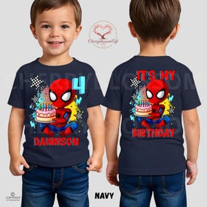 Inspired Spidy Birthday T Shirt, Spidy and Friends Theme Party, Family Matching, Superhero Birthday All sizes, Unisex Tee HL07 image 6