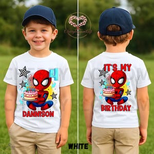 Inspired Spidy Birthday T Shirt, Spidy and Friends Theme Party, Family Matching, Superhero Birthday All sizes, Unisex Tee HL07 image 2