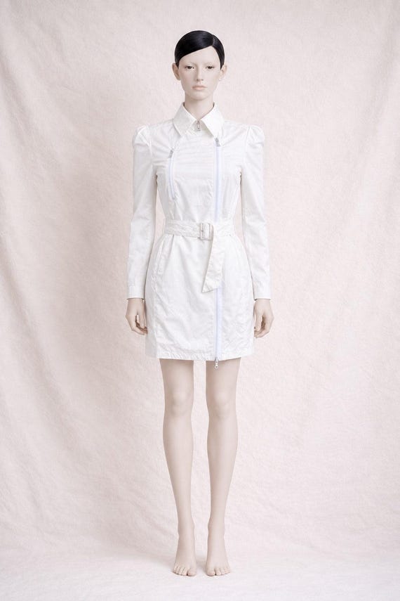 Alexander McQueen, Trench Alexander McQueen vintage, blanc, femme