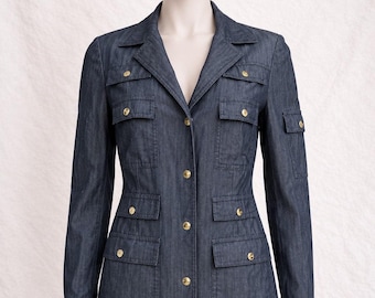 Denim jacket Escada vintage, blue, womens 80s