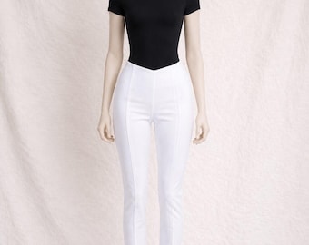 Viscose trousers Gianfranco Ferré vintage, white, womens 80s