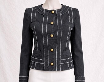 Denim jacket Armani vintage, grey, womens 80s