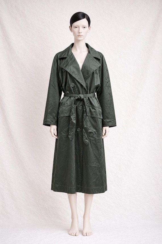 Givenchy, Trench Givenchy vintage, vert, femme années 80