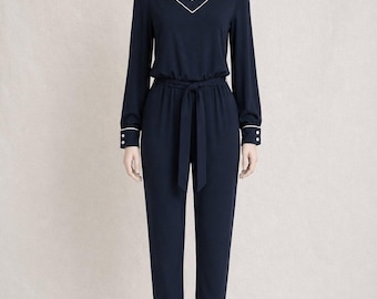 Jumpsuit Ralph Lauren vintage, navy, womens