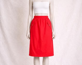 Cotton skirt Céline vintage, red, womens 80s