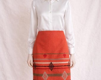 Wool skirt Christian Lacroix vintage, orange, womens