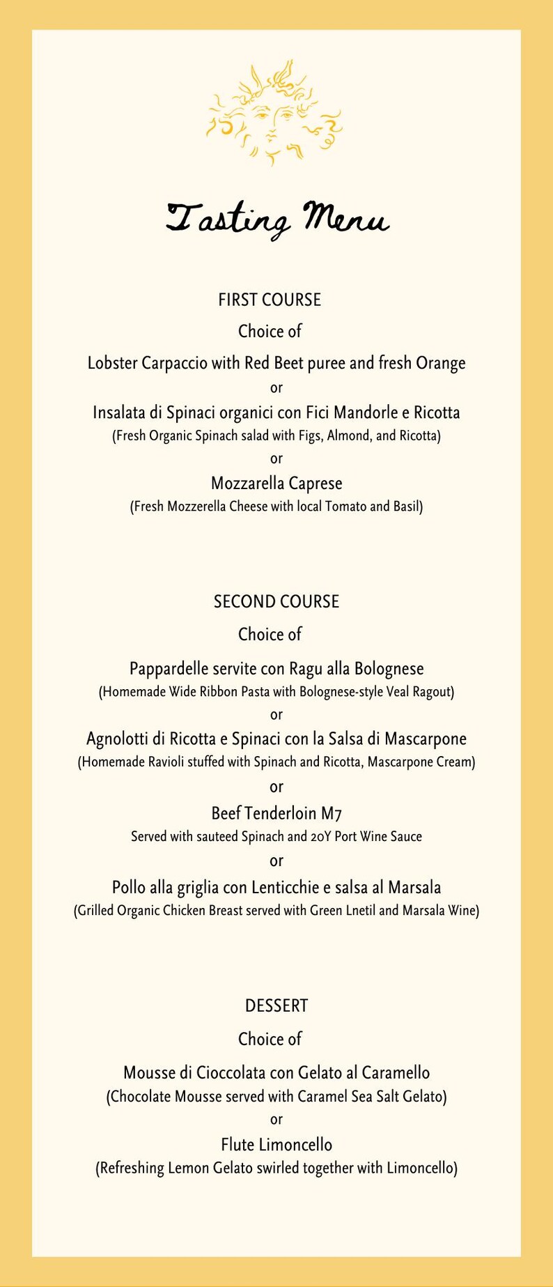 Menu First Course Layout Wedding Menu Template | Editable Canva Flat | Rehearsal and Reception ...