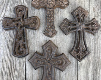 Antique Style Rustic Cast Iron Cross Collection