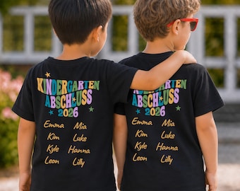 Kindergarten Abschluss T-Shirt, Schulkind 2026, Personalisierbar, Shirt mit Name, Schulkind Geschenk, Geschenkidee Schulkind, Einschulung