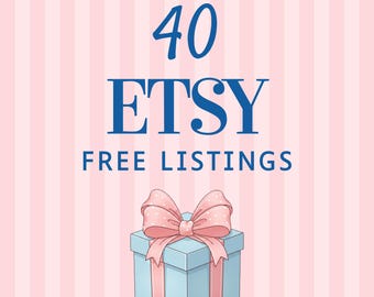 40 Etsy free listings, For new sellers, 40 free listings, Start your own Etsy shop, No purchase necessary, Etsy Referral Link