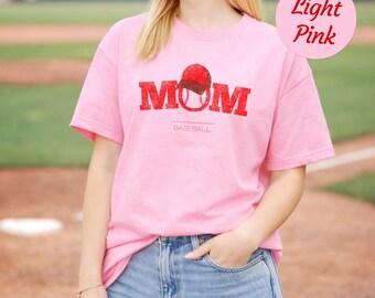 Vintage MOM Baseball Shirt, Distressed Mom Tee, Baseball Mama T-Shirt, Sports Mom Outfit, Game Day Shirt Women, Retro Mom Tee Gift
