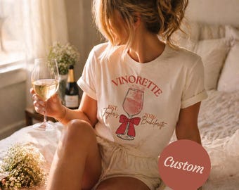 Wein JGA T-Shirt, Team Braut Shirt, Wine Bachelorette Tee, Wein JGA Outfit, Junggesellinnen Shirts, Retro JGA T-Shirt, Vinorette Shirt