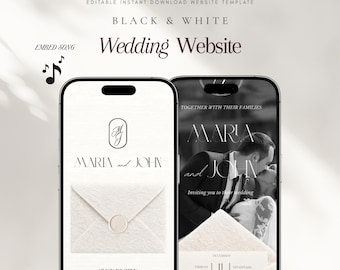 Ivory Old Money Wedding Website Template Canva | Embed Song | Trackable RSVP | Luxurious Elegant Digital Invitation | Instant Download