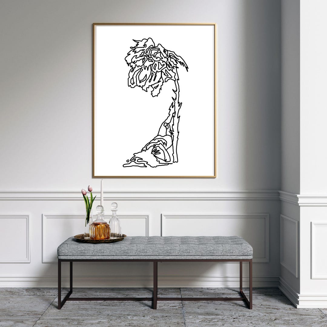 Abstract Botanical Figure Line Art | Minimal Wall Art - Etsy