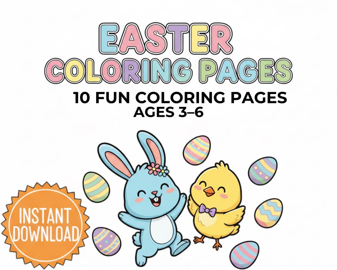 Easter Coloring Pages for Kids Ages 3-6, 10 Printable Coloring Pages ...