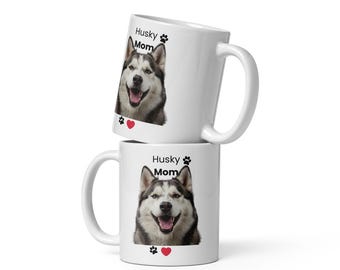 Tazza per mamma di Husky, Tazza da caffè con Husky siberiano, Regalo per amante degli Husky, Tazza con Husky carino, Tazza per mamma di cane, Tazza con cane Husky