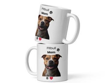Tazza per mamme di Pitbull, regalo per mamme di cani Pitbull, tazza da caffè con Pitbull carino, regalo per amanti dei cani, tazza per proprietari di Pitbull, tazza per amanti degli animali domestici, regalo per amanti dei Pitbull